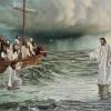 Fond d'écran Jésus marchant sur l'eau
