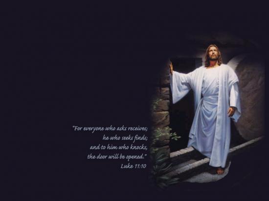 Fond d'écran Jésus Ressuscité et Evangile de Luc