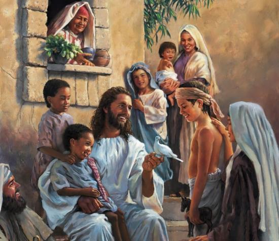 Fond d'écran Jésus avec les enfants