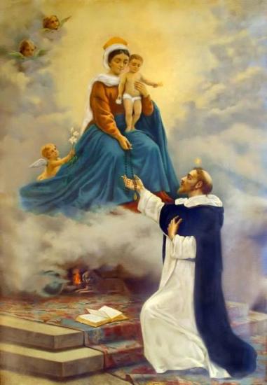 Notre-Dame donne le Rosaire à Saint-Dominique