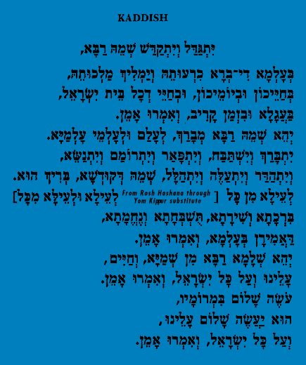 Kaddish en hébreu